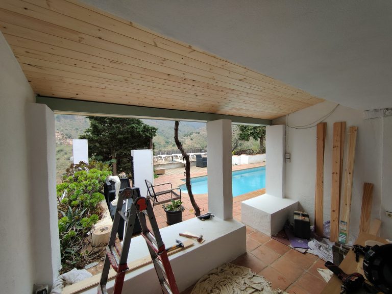 Techo de madera porche 1